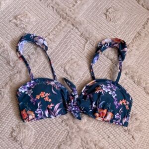 Express Floral Bikini Top - Blue and Purple
